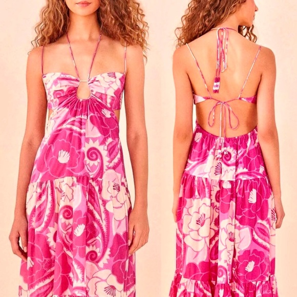 πΊπHPππΊ NWT Farm Rio Tropical Groove Maxi Dress - Picture 6 of 16